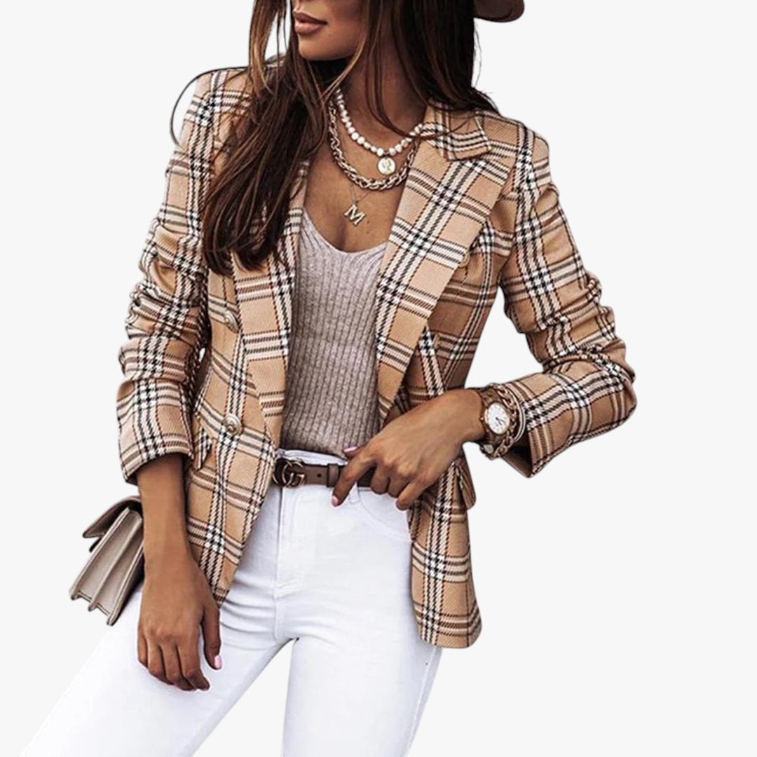Women's Longline Blazer with Double Breasted and Work Style