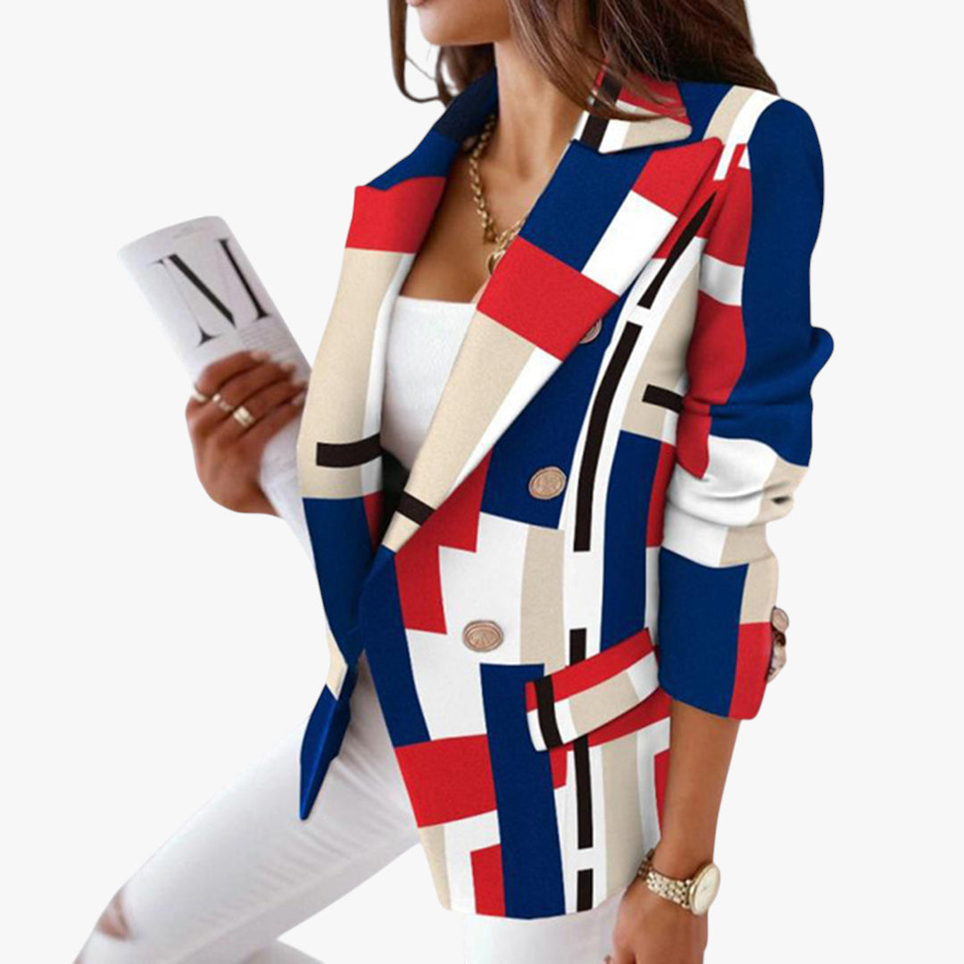 Women's Longline Blazer with Double Breasted and Work Style