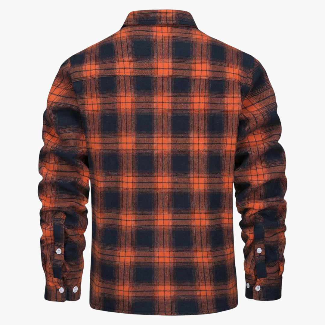 Men's Thermal Winter Jacket with Button Closure and Chest Pocket