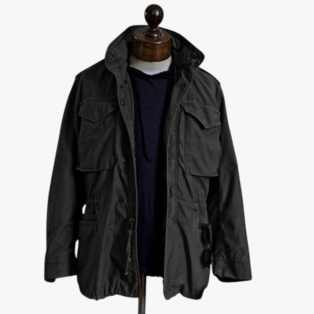 Men's Structured Lightweight Jacket with Drawstring Waist and Chest Pocket