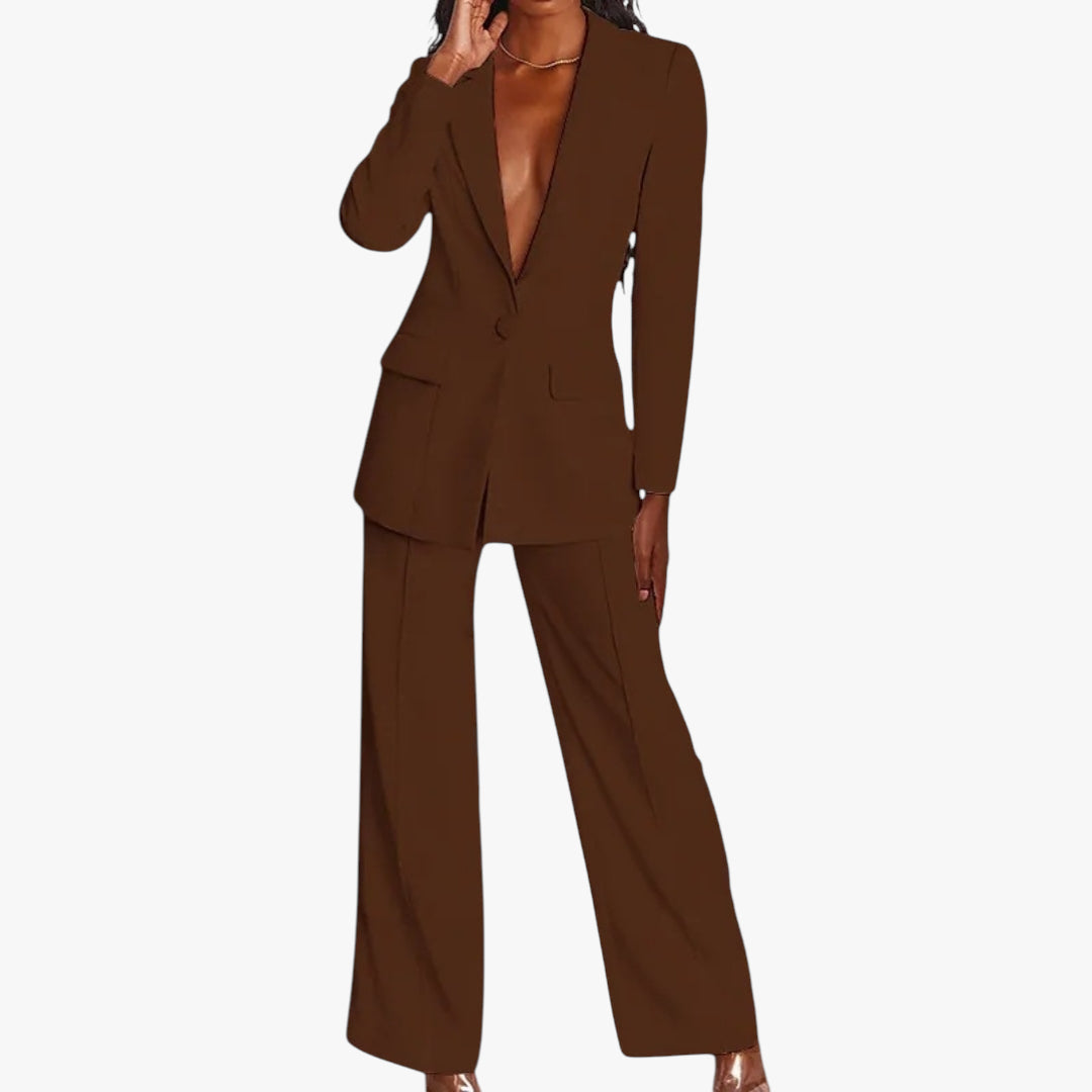 Women's Work Co-ord Set with High Waist and Pockets