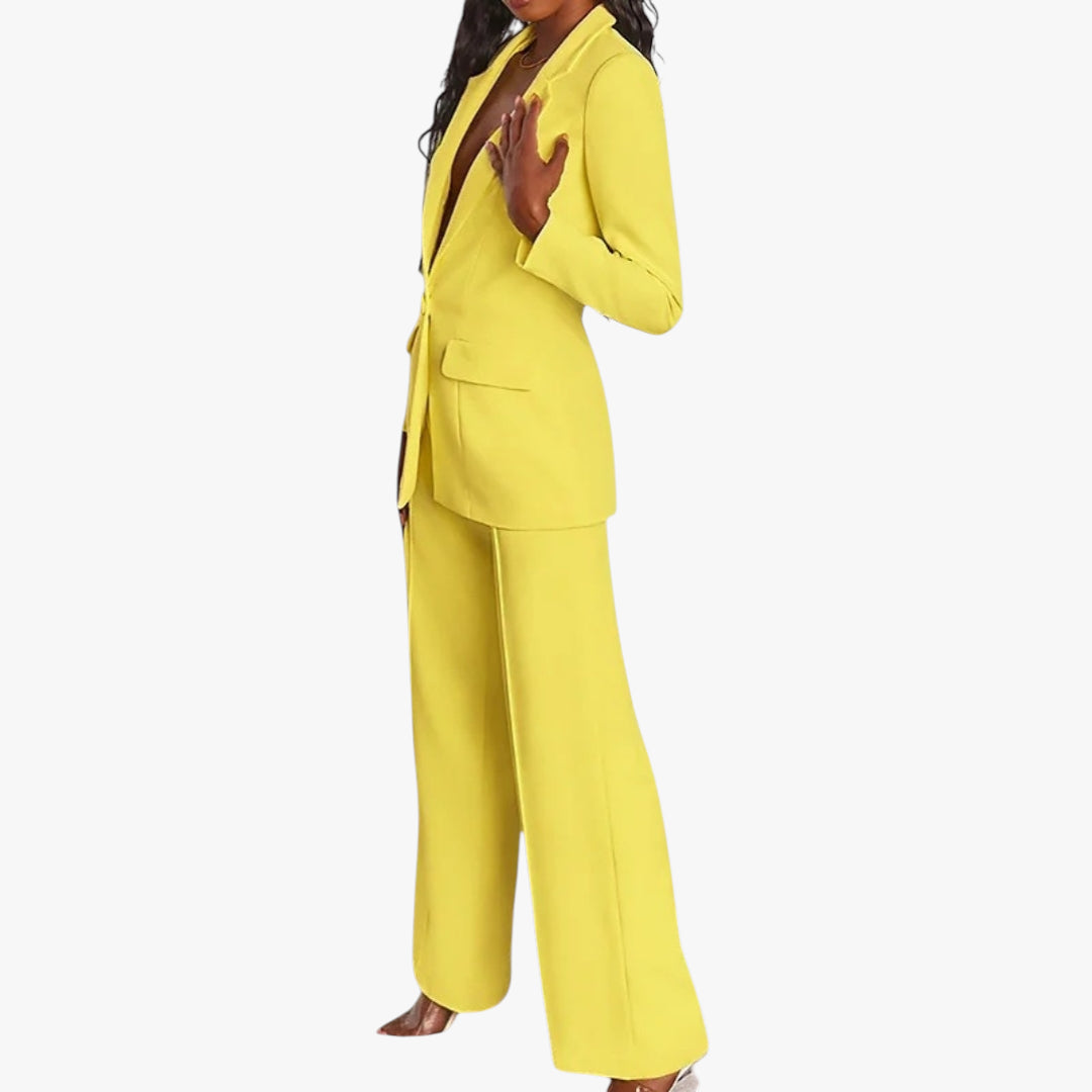 Women's Work Co-ord Set with High Waist and Pockets