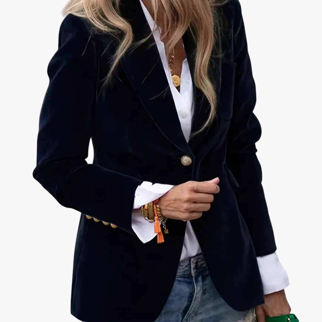 Women's Longline Blazer with Double Breasted and Wrap Front