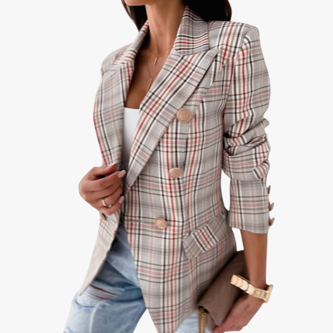 Women's Longline Blazer with Double Breasted and Work Style
