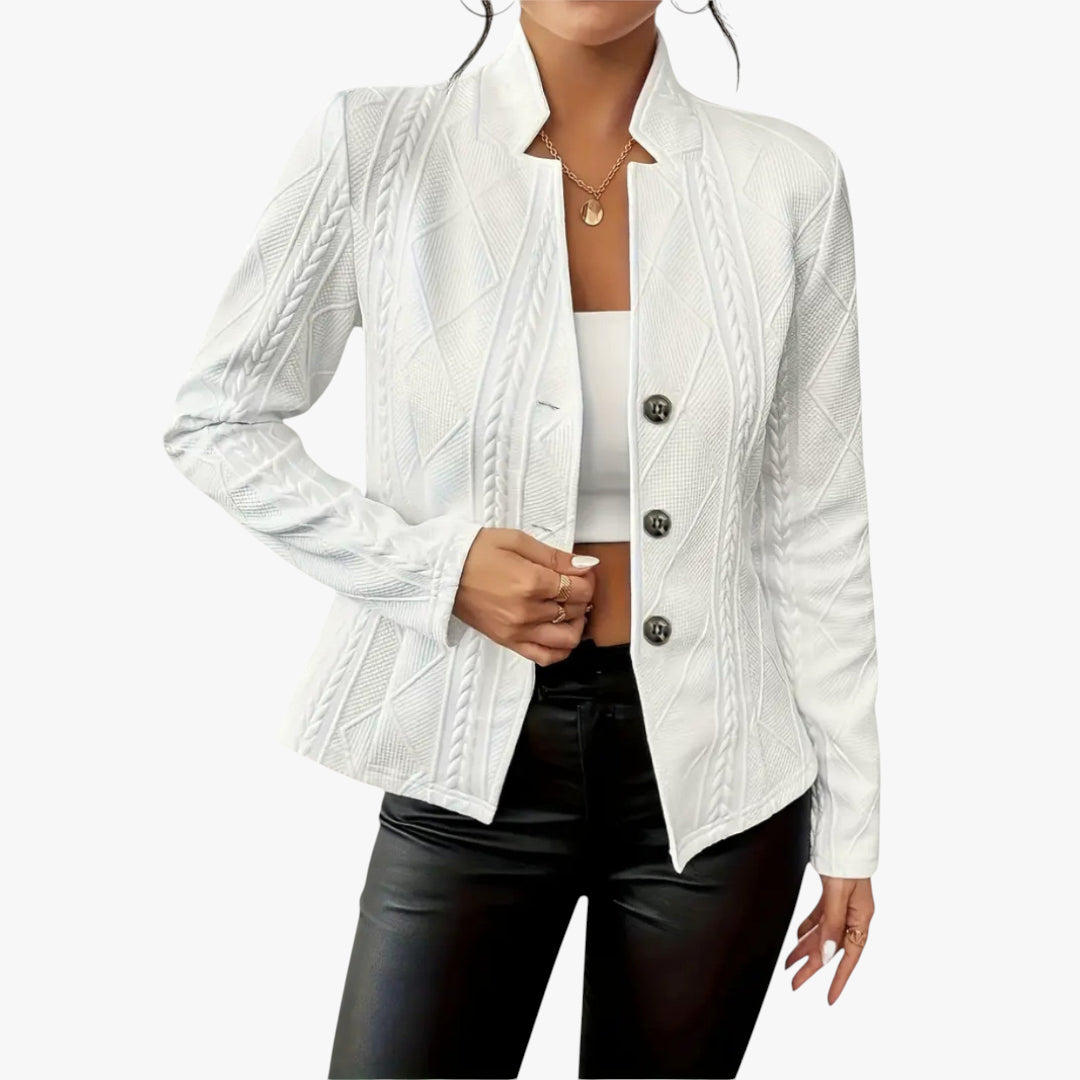 Women's Lightweight Blazer with Funnel Neck and Work Style