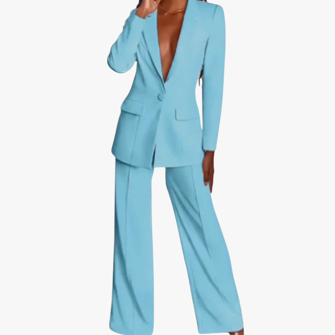 Women's Work Co-ord Set with High Waist and Pockets