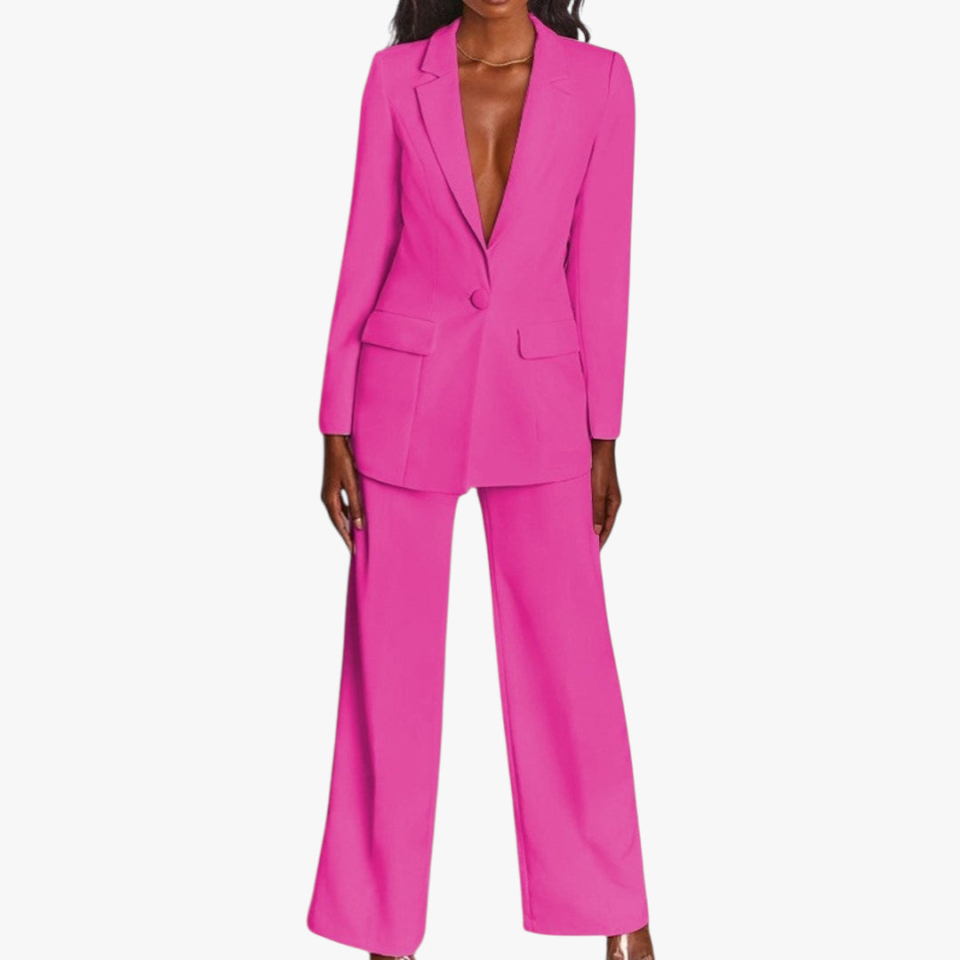 Women's Work Co-ord Set with High Waist and Pockets