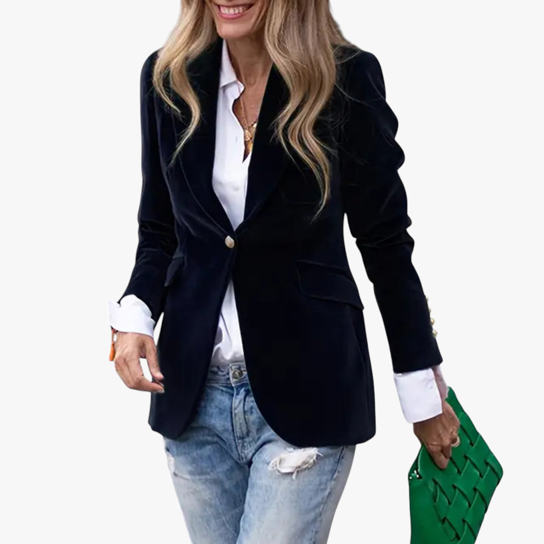 Women's Longline Blazer with Double Breasted and Wrap Front