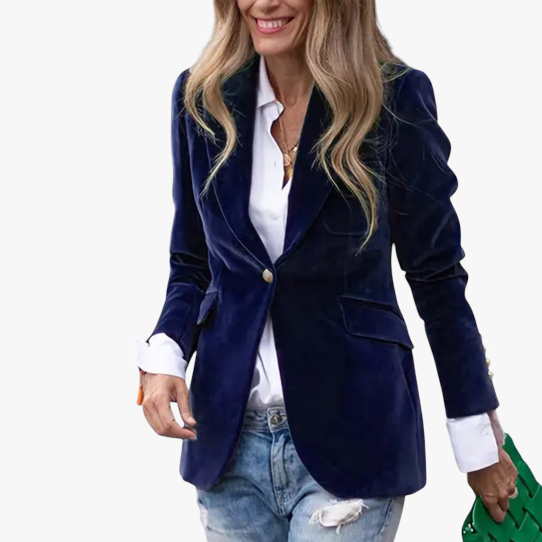 Women's Longline Blazer with Double Breasted and Wrap Front